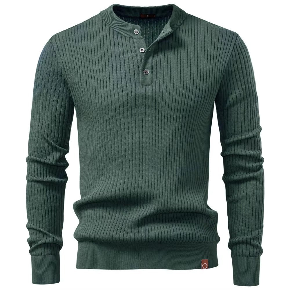 Aristokratischer Rippstrick-Pullover 